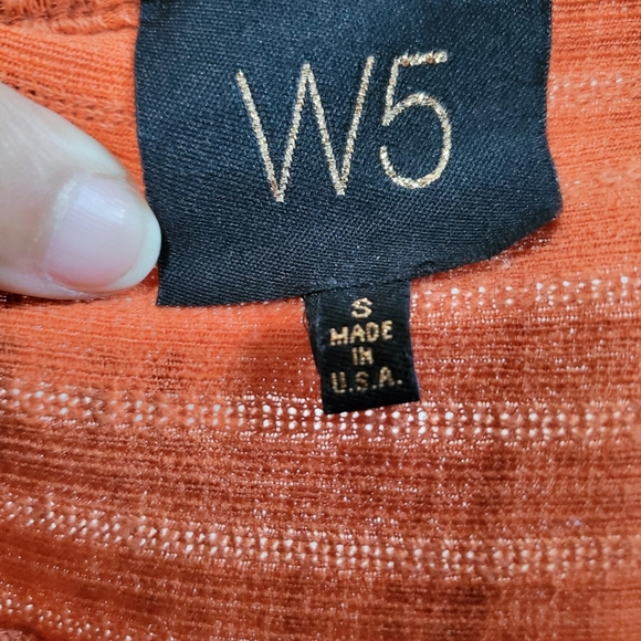 W5 Rustic Orange Ribbed Knit Button-Front Tank Top - Picture 5 of 6